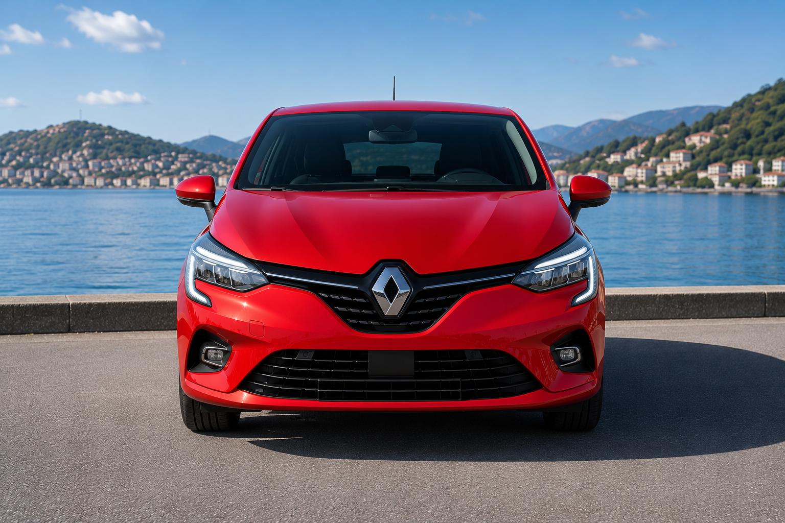 Renault Clio 5 rouge, vue avant